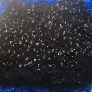 Black flowered skirt